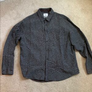 Billy Reid Gray Patterned Casual Button Down Shirt
